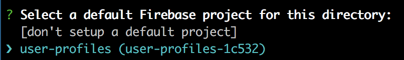 Selecting project